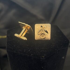 SWANK Gold-Tone Square Sewing Motif Cufflinks